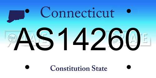 AS14260 Connecticut License Plate