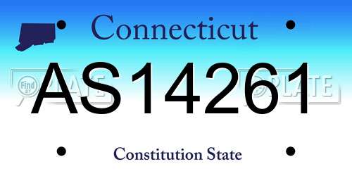 AS14261 Connecticut License Plate