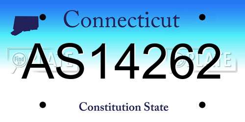 AS14262 Connecticut License Plate