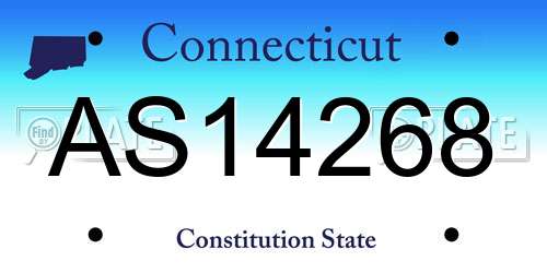 AS14268 Connecticut License Plate