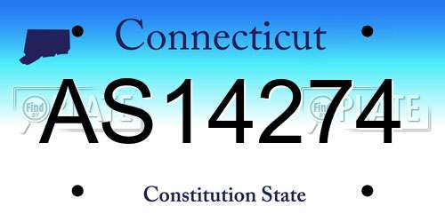 AS14274 Connecticut License Plate