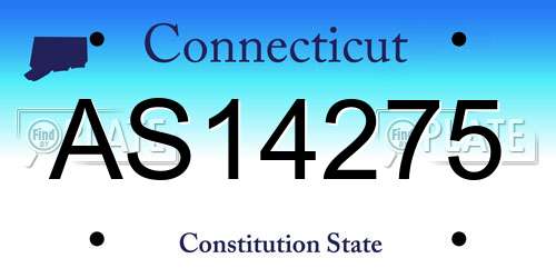 AS14275 Connecticut License Plate