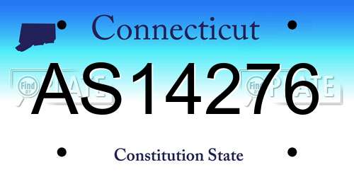 AS14276 Connecticut License Plate