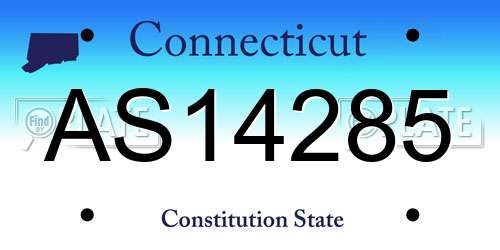 AS14285 Connecticut License Plate