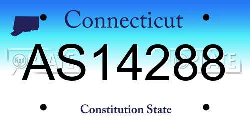 AS14288 Connecticut License Plate
