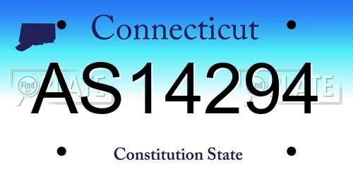 AS14294 Connecticut License Plate