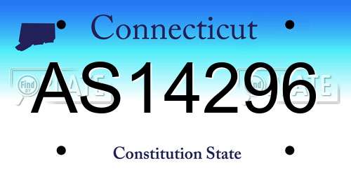 AS14296 Connecticut License Plate