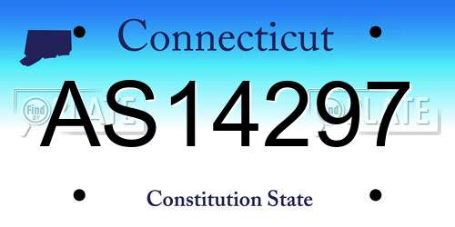 AS14297 Connecticut License Plate