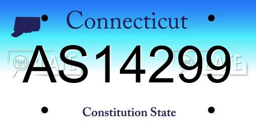 AS14299 Connecticut License Plate