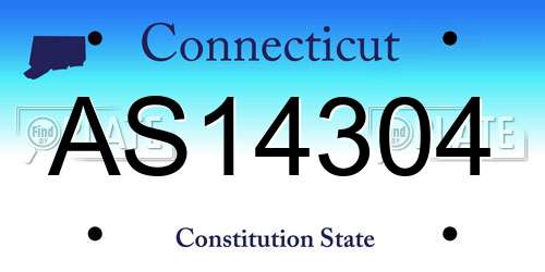 AS14304 Connecticut License Plate