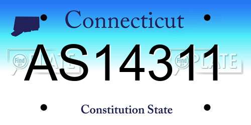 AS14311 Connecticut License Plate