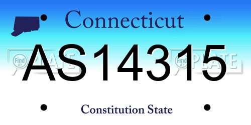 AS14315 Connecticut License Plate