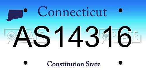 AS14316 Connecticut License Plate