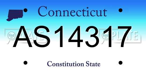 AS14317 Connecticut License Plate