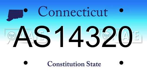 AS14320 Connecticut License Plate
