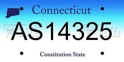 AS14325 Connecticut License Plate