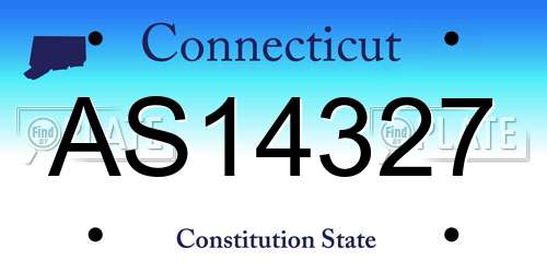 AS14327 Connecticut License Plate