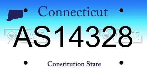 AS14328 Connecticut License Plate