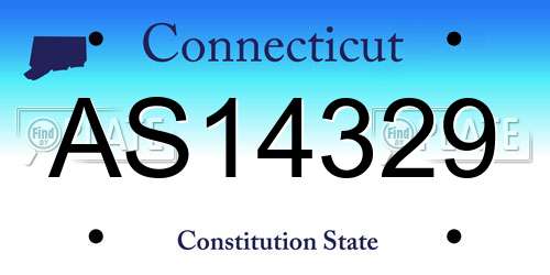 AS14329 Connecticut License Plate