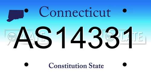 AS14331 Connecticut License Plate