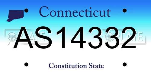 AS14332 Connecticut License Plate