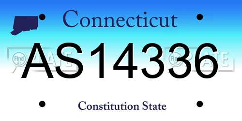 AS14336 Connecticut License Plate