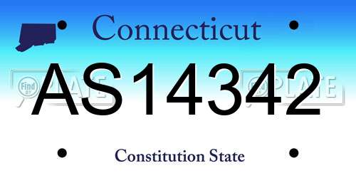 AS14342 Connecticut License Plate