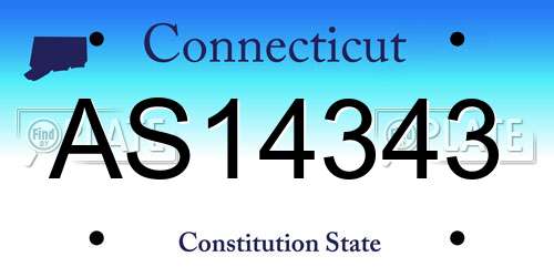 AS14343 Connecticut License Plate