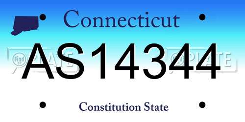 AS14344 Connecticut License Plate