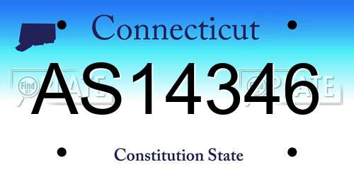 AS14346 Connecticut License Plate