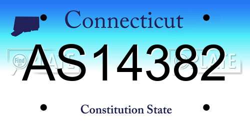 AS14382 Connecticut License Plate