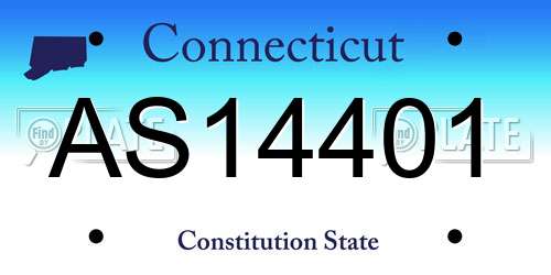 AS14401 Connecticut License Plate