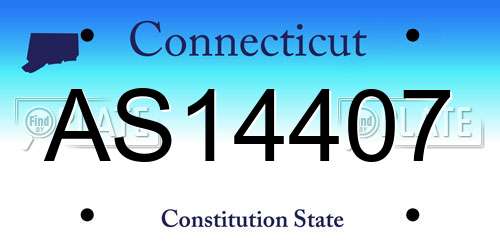 AS14407 Connecticut License Plate