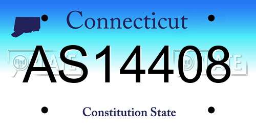 AS14408 Connecticut License Plate
