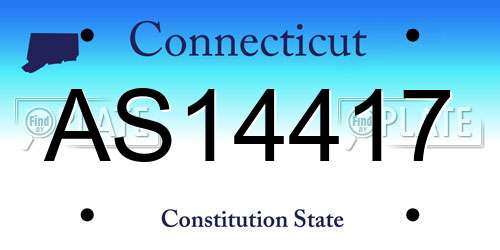 AS14417 Connecticut License Plate