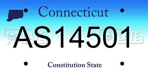 AS14501 Connecticut License Plate