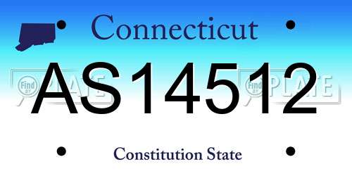 AS14512 Connecticut License Plate