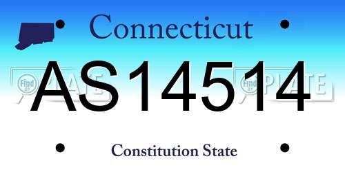 AS14514 Connecticut License Plate