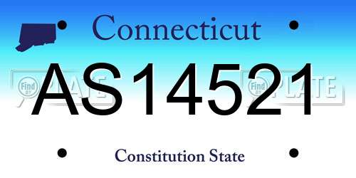 AS14521 Connecticut License Plate