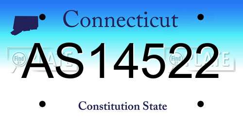 AS14522 Connecticut License Plate