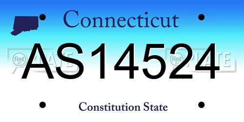 AS14524 Connecticut License Plate