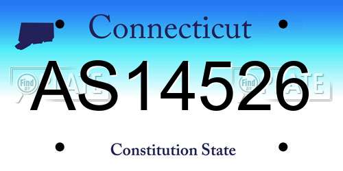 AS14526 Connecticut License Plate
