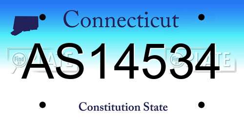AS14534 Connecticut License Plate