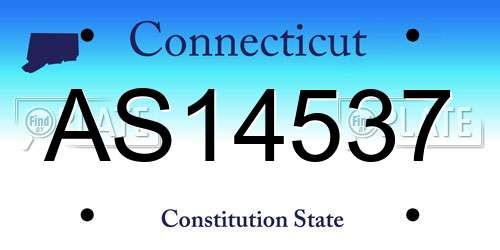 AS14537 Connecticut License Plate