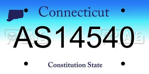 AS14540 Connecticut License Plate