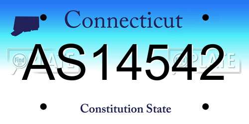AS14542 Connecticut License Plate