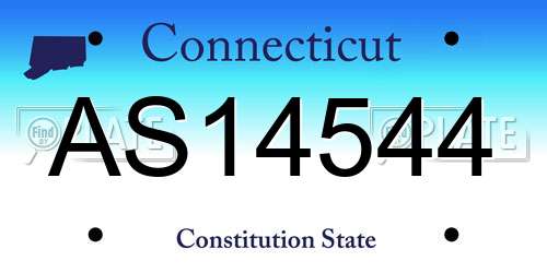 AS14544 Connecticut License Plate