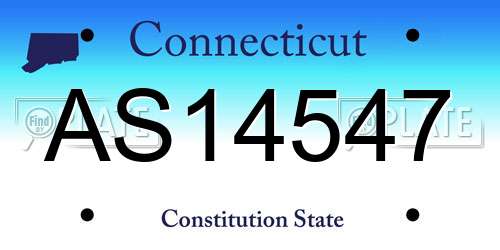AS14547 Connecticut License Plate