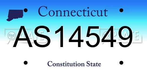 AS14549 Connecticut License Plate