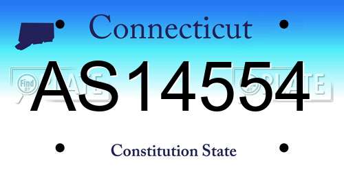AS14554 Connecticut License Plate